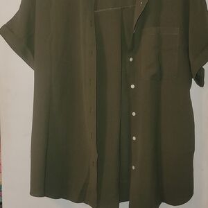 Amazon Essentials Women's Olive Green Blouse